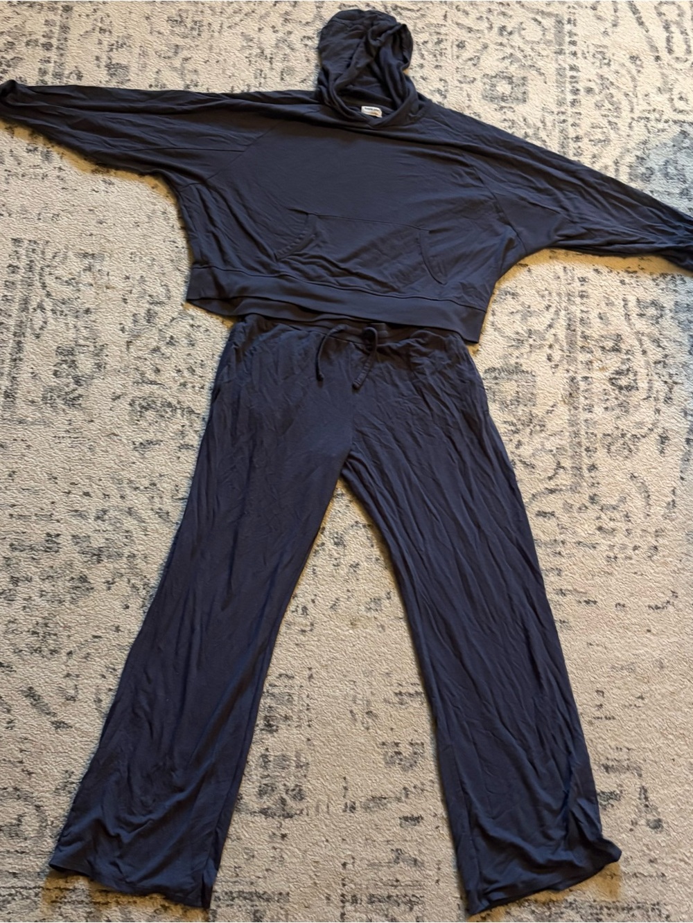Tommy John Women's Hooded Loungewear Set Odyssey Blue Size Large